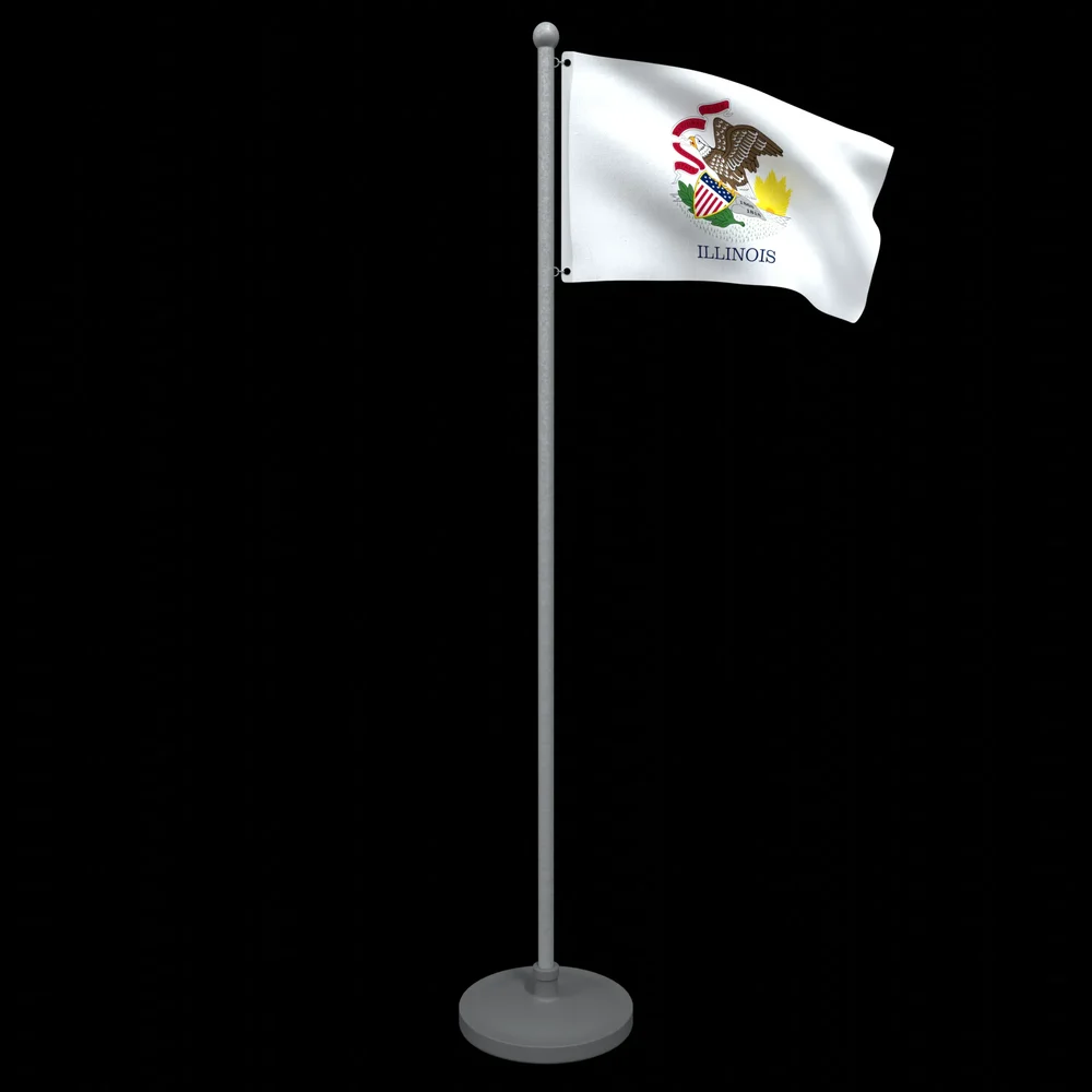 Animated Flag Of Illinois State