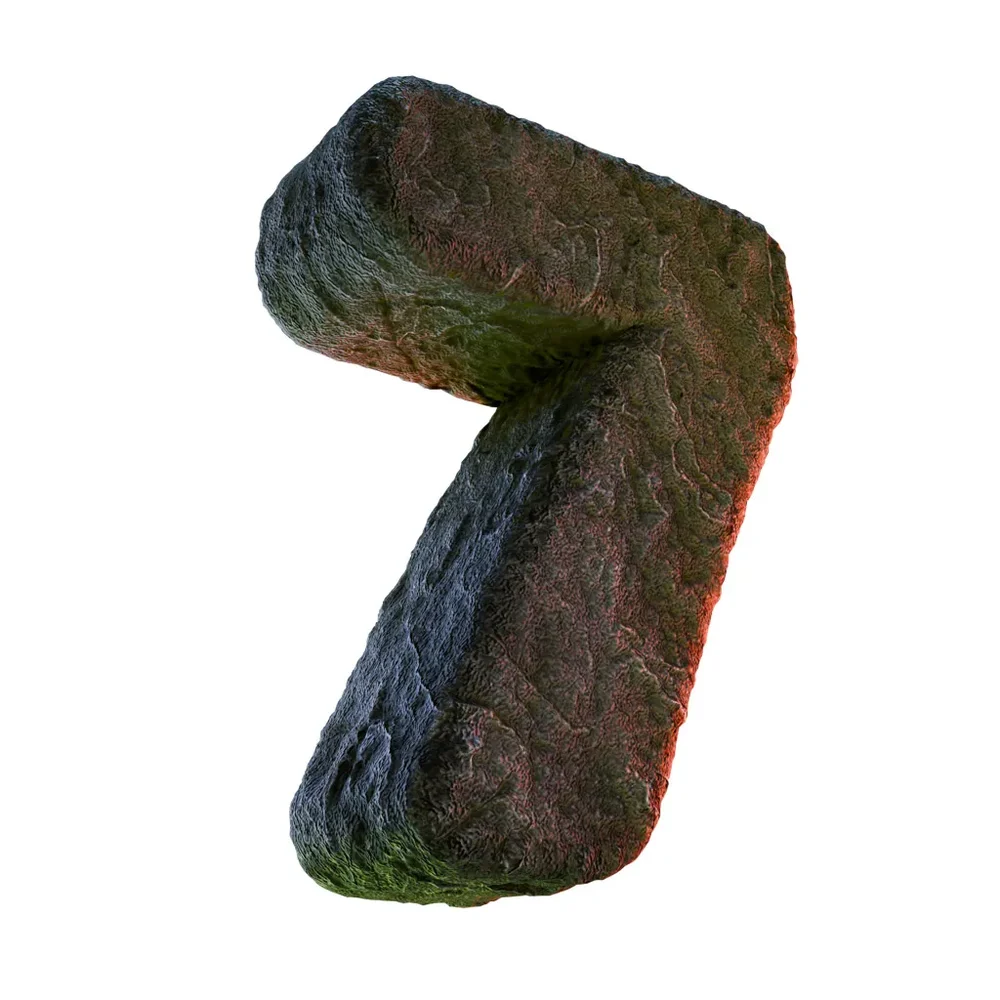 7 Number Numeric Stone Carved