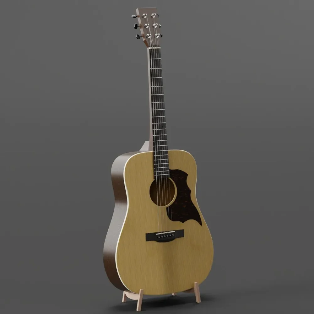 Acoustic Guitar With Procedural Material
