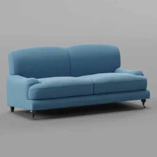 Fabric Rough Blue Sofa
