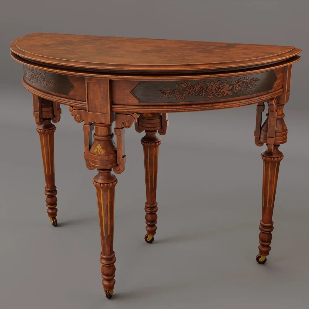 Victorian Folding Card Table (Folded)