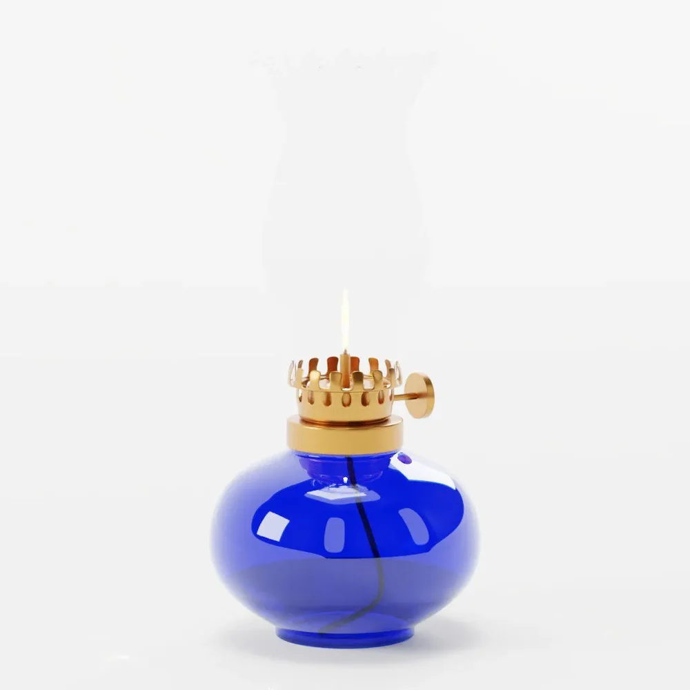 Mini Decorative Oil-Lamp With Lit Flame