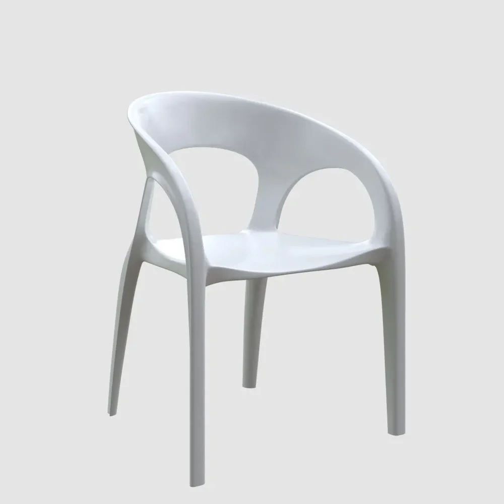 Chair White Plastic-01