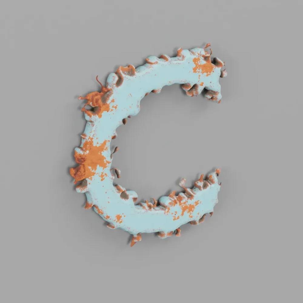 Rough Metal Letter C