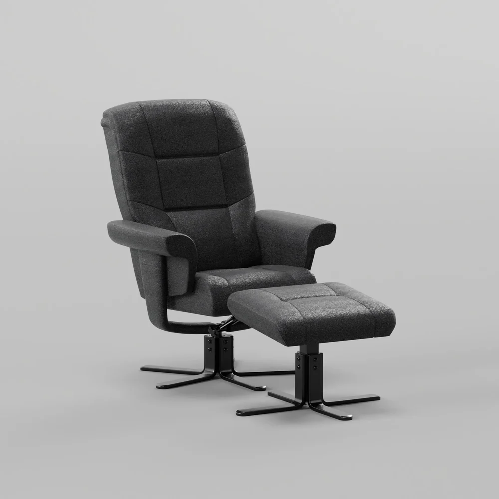 Grey Armchair With Footstool