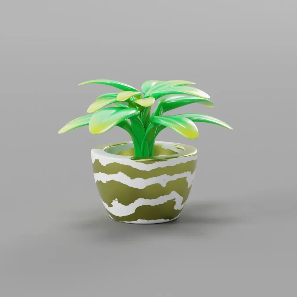 Stylized Decorative Potted Plant