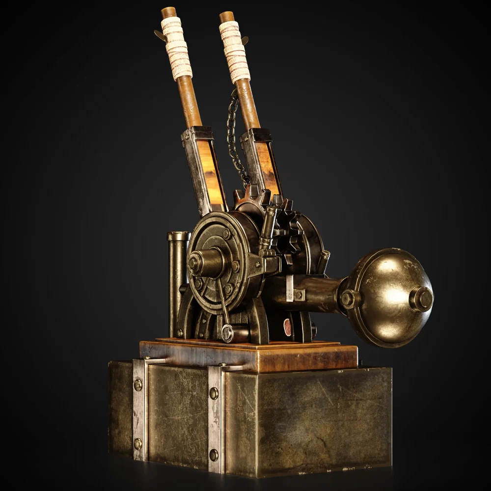 Mechanical Lever Game-Ready + 4k Textures | Blenderkit Series