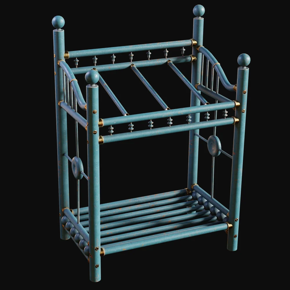 1800s Stick And Ball Umbrella Rack Blue