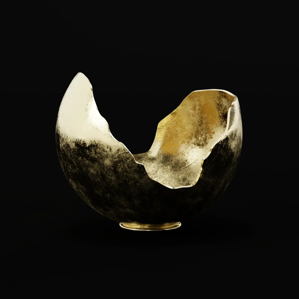 Ornament Broken Spherical Bowl