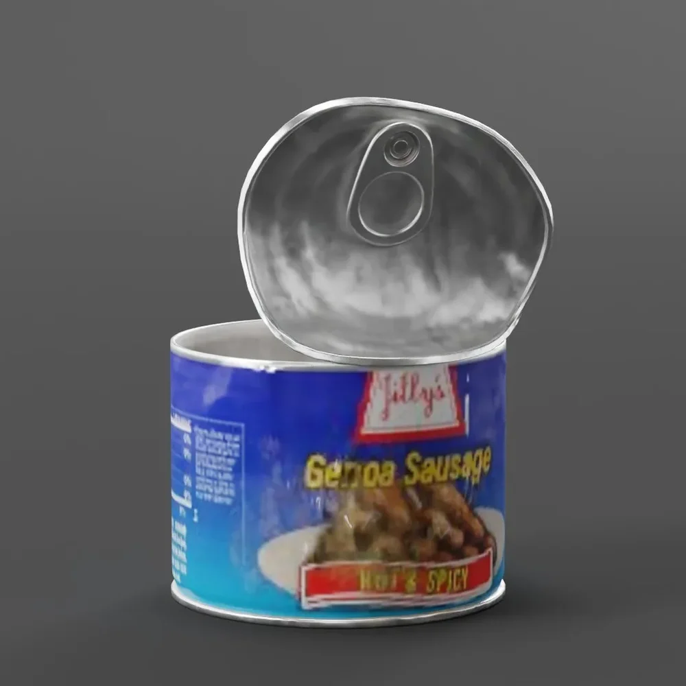Opened Canned Sausage