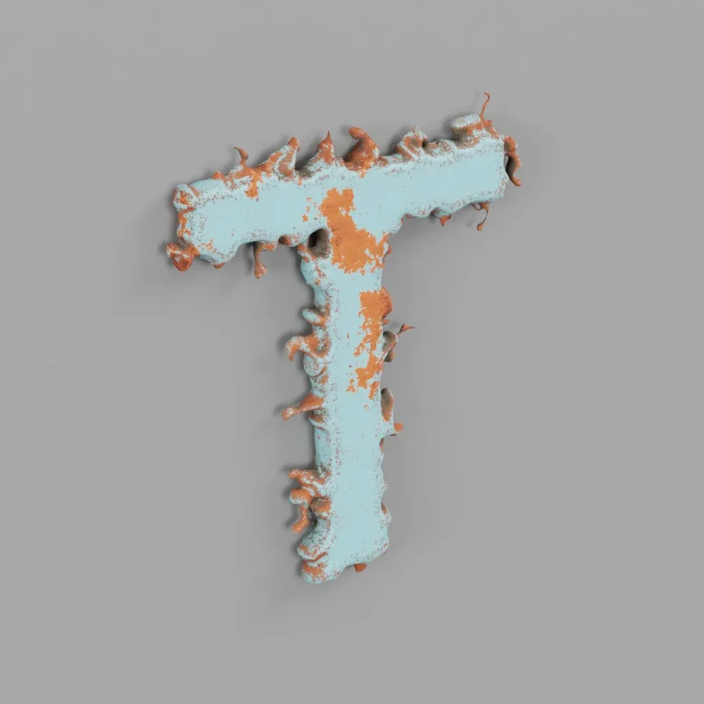 Rough Metal Letter T