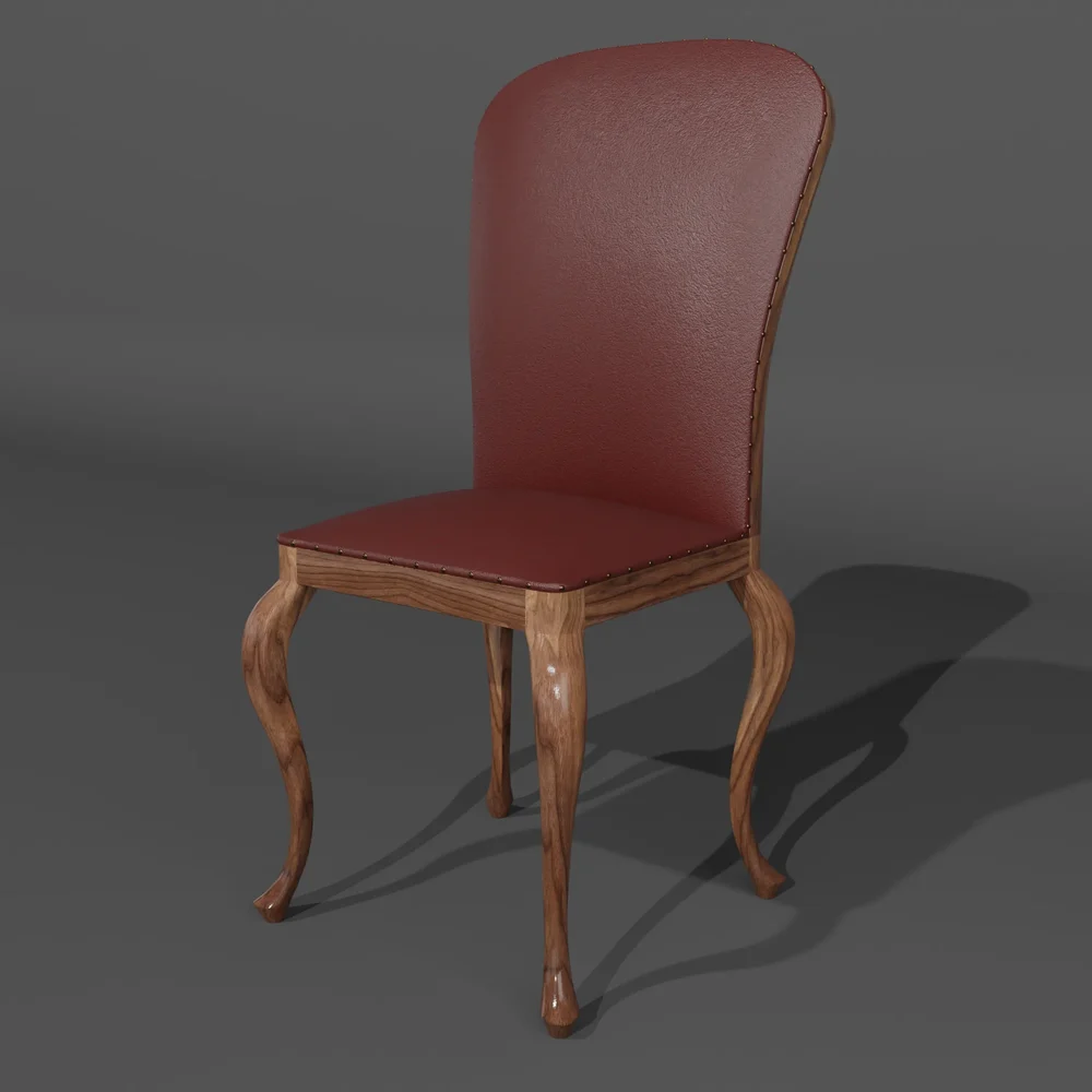 Chair With Curved Legs Red