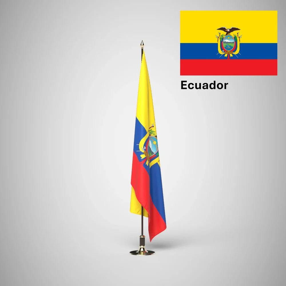 Equador Ceremonial Flag On Stand