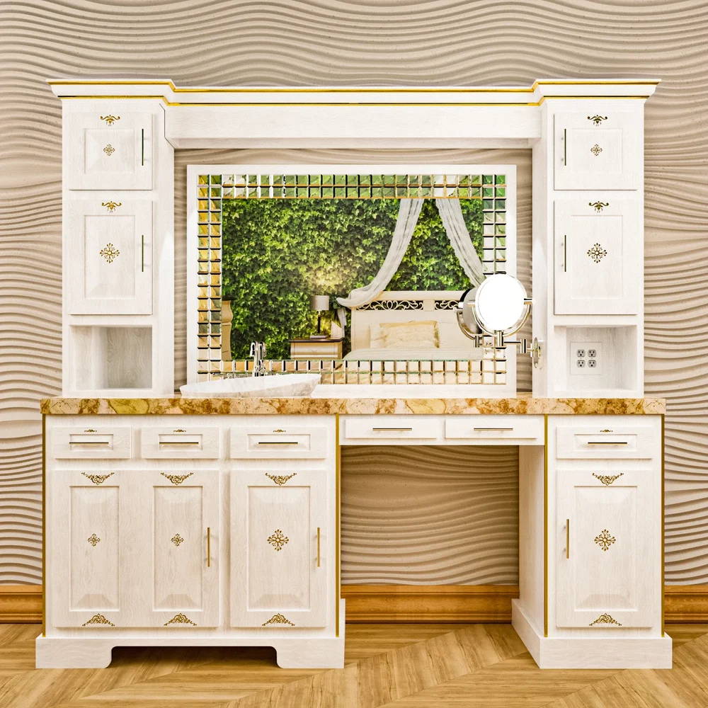 Victorian Antique Makeup Bedroom Bathroom Mirror Vanity Table