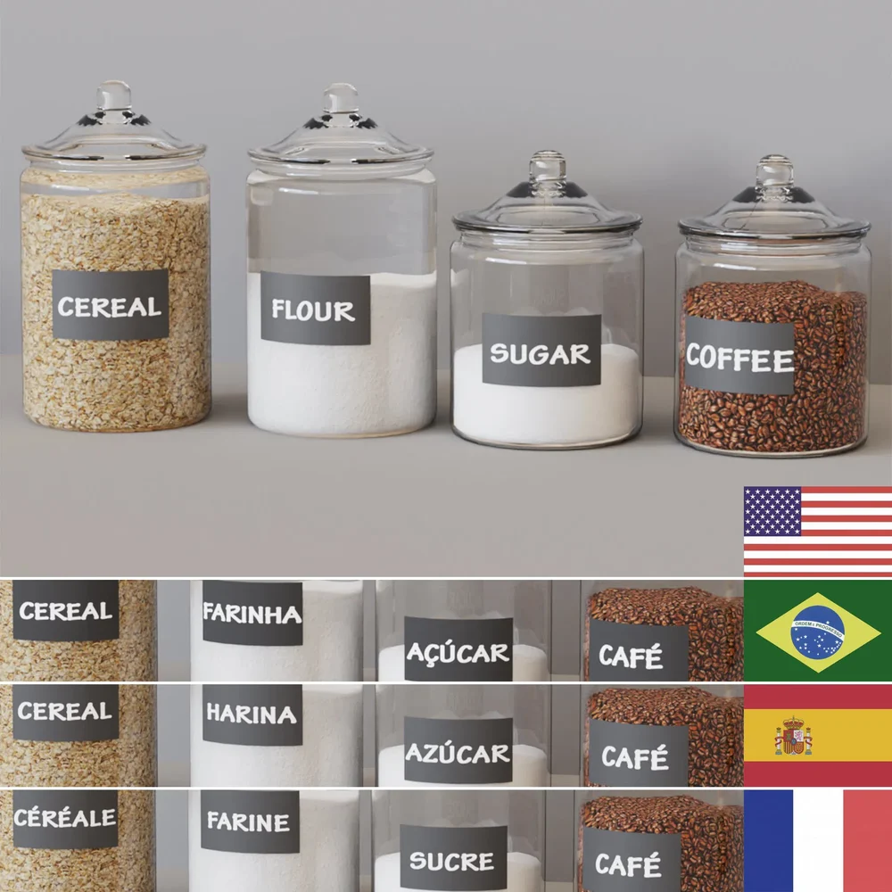 Kitchen Set 10 - Glass Pots Multilanguage