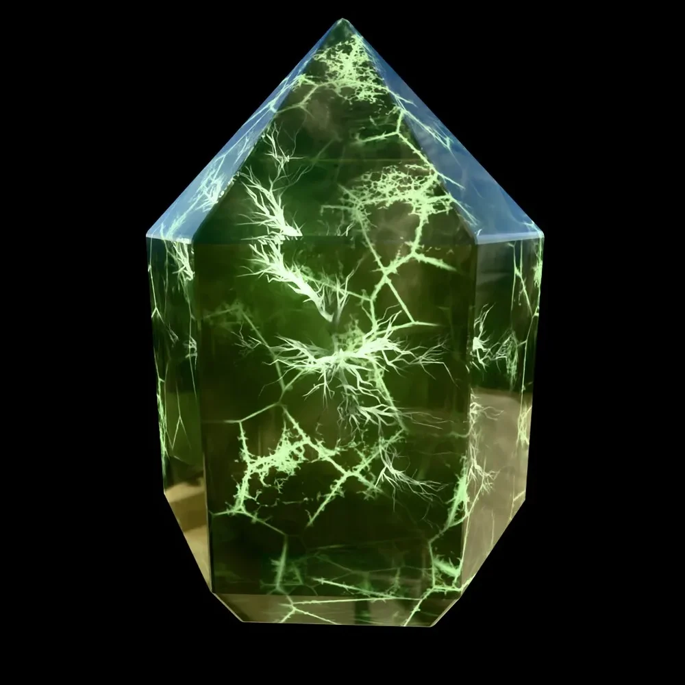 Green Crystal Stone With Sparks
