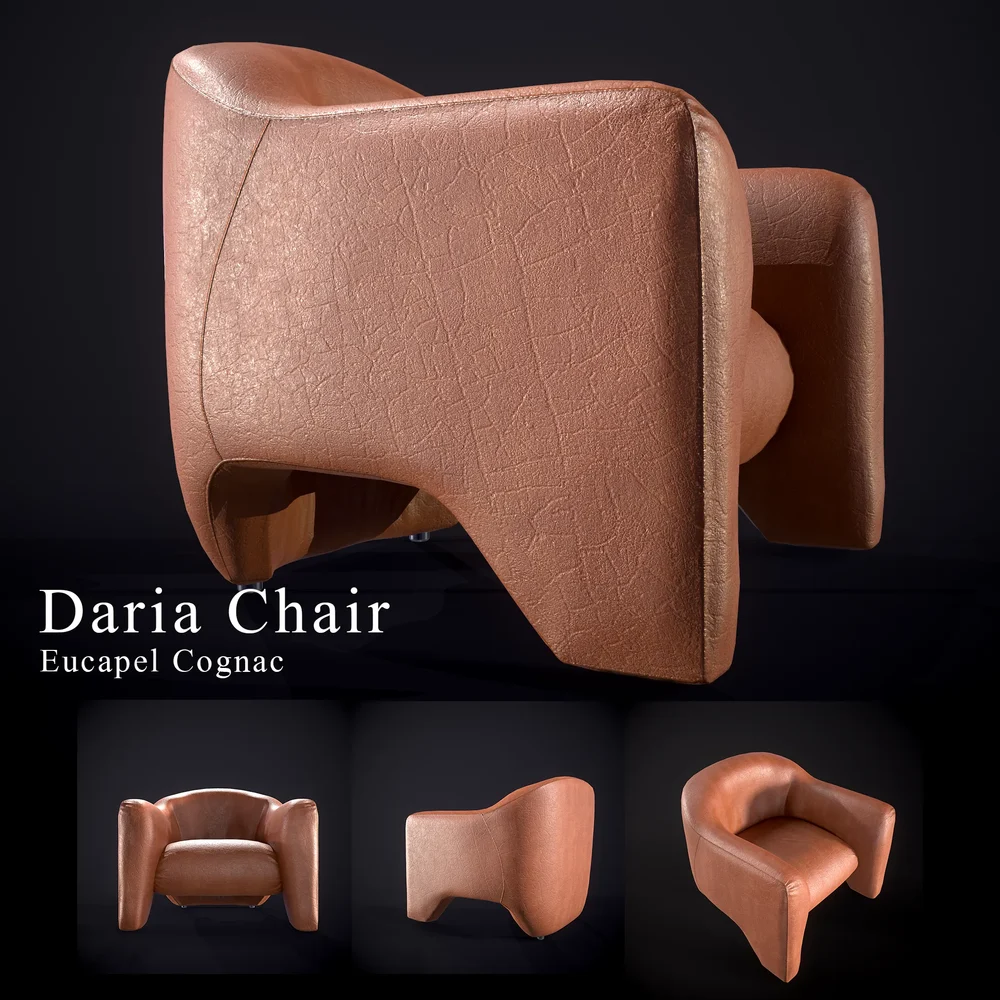 Daria Leather Chair Eucapel Cognac