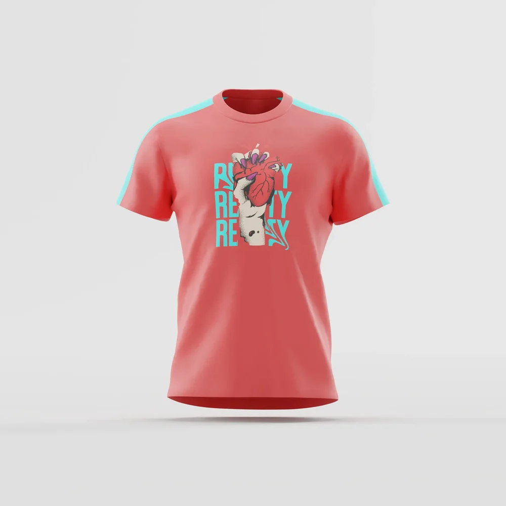 "Reality" Heart Graphic Panel T-Shirt