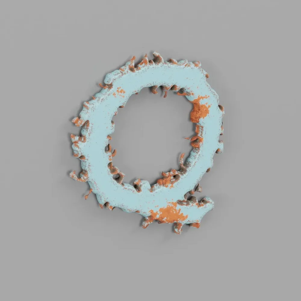 Rough Metal Letter Q