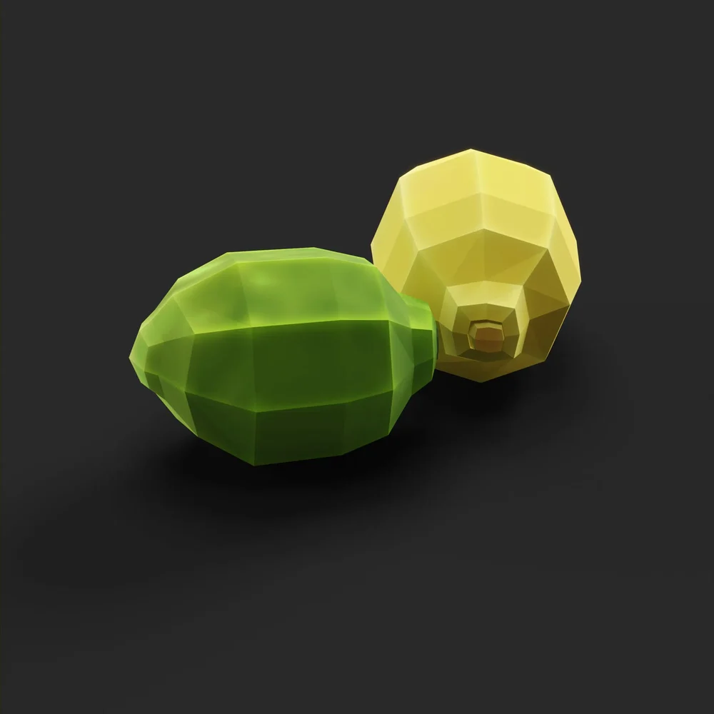 Low Poly Fruit Lemon