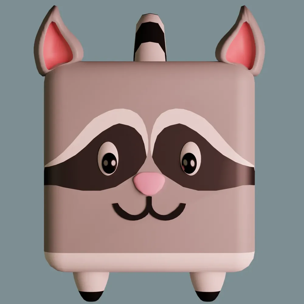 Racoon Cube Animal