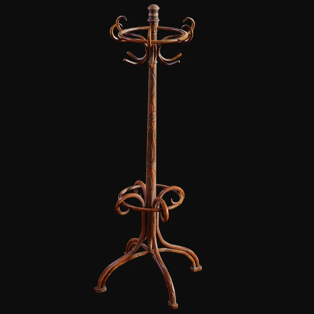 Thonet Style Wooden Coat Rack Ornate