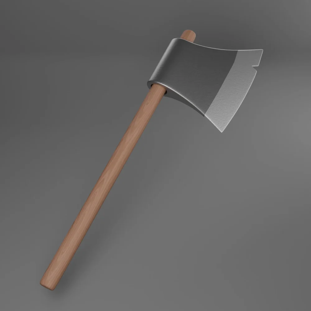 Axe With Wooden Handle
