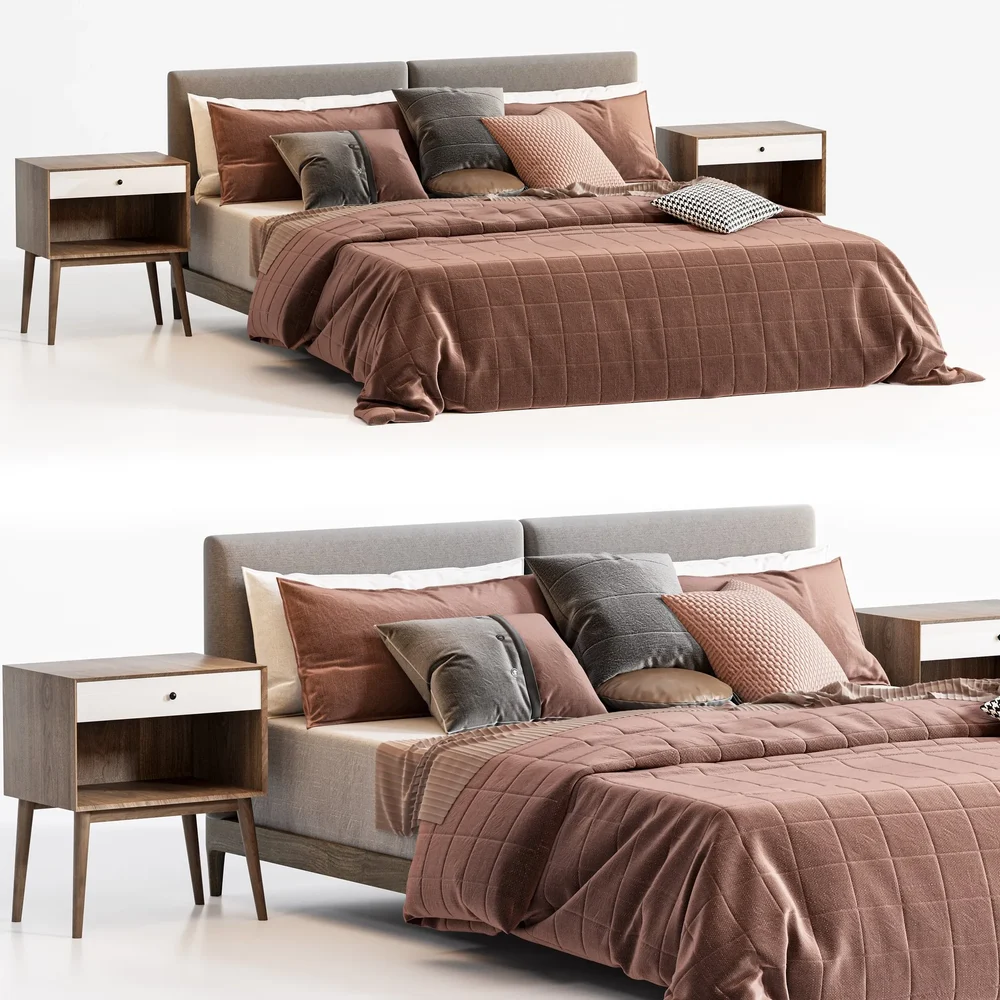Bed Modern Russia _ Crimson Color