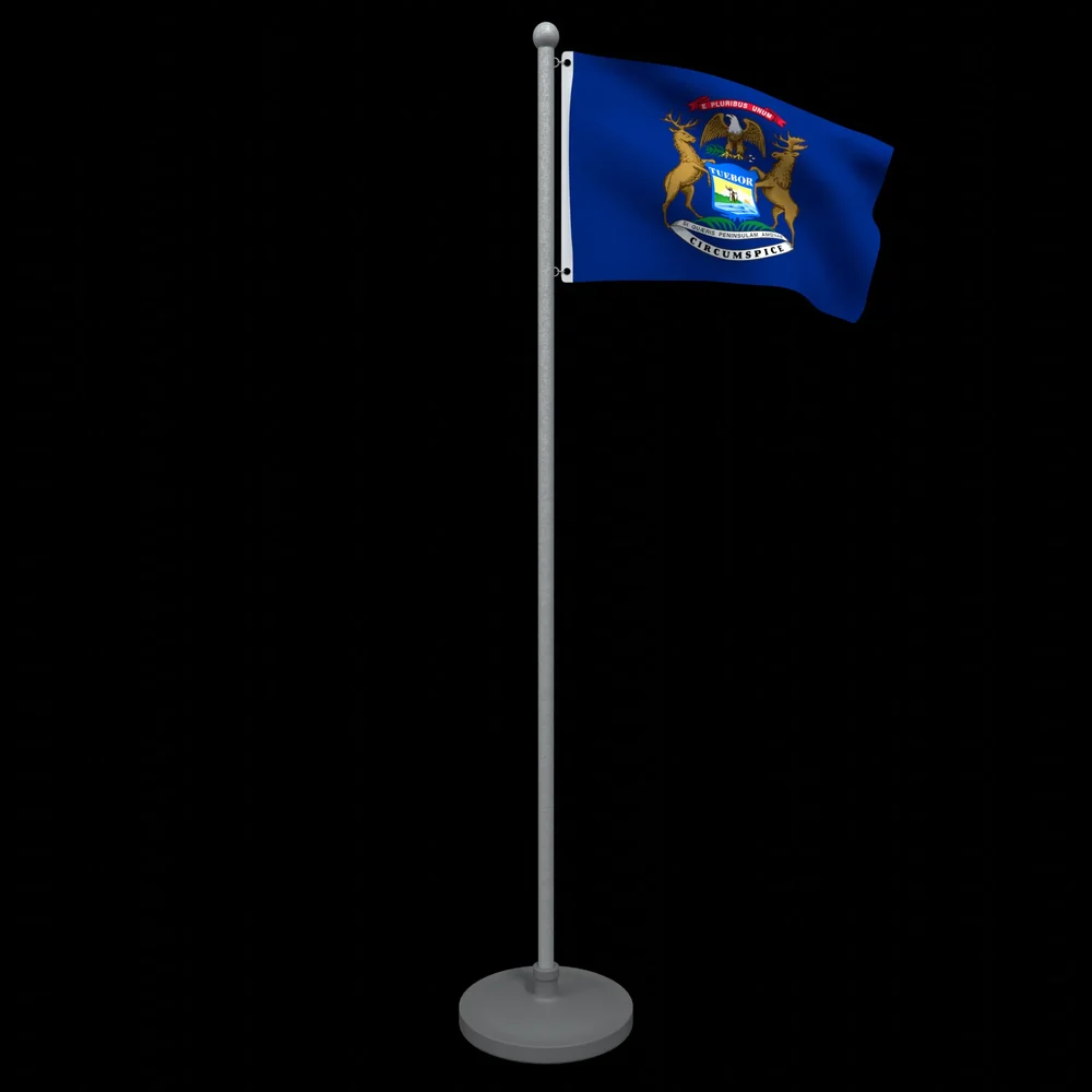 Animated Flag Of Michigan State