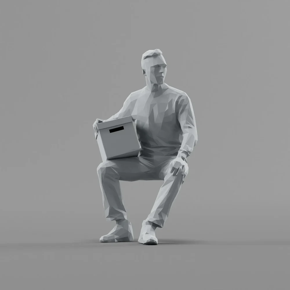 Lowpoly Male Sitting