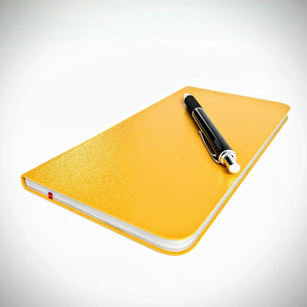 Notebook Yellow Leather And Pen