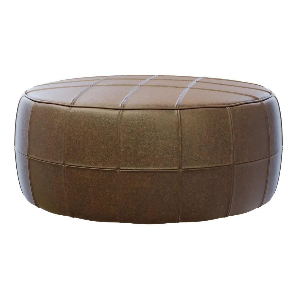 Leather Pouf 1