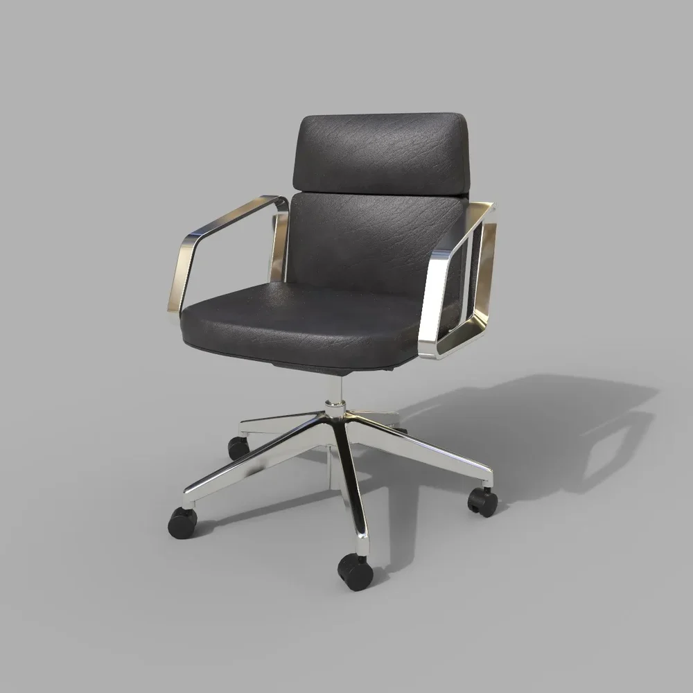 Las Lead Low Chair Black Leather