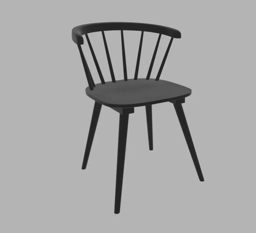 Modern Black Wooden Chair
