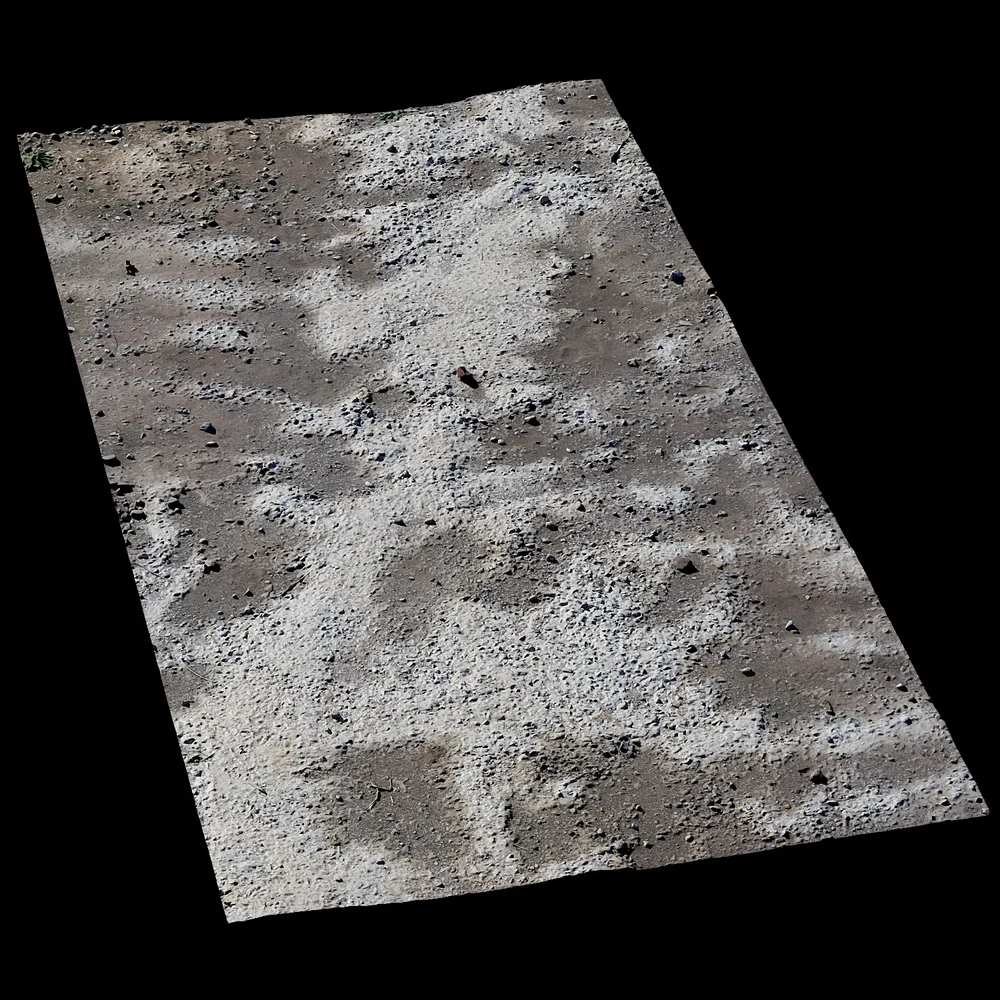 Scan Old Broken Road Small Rock
