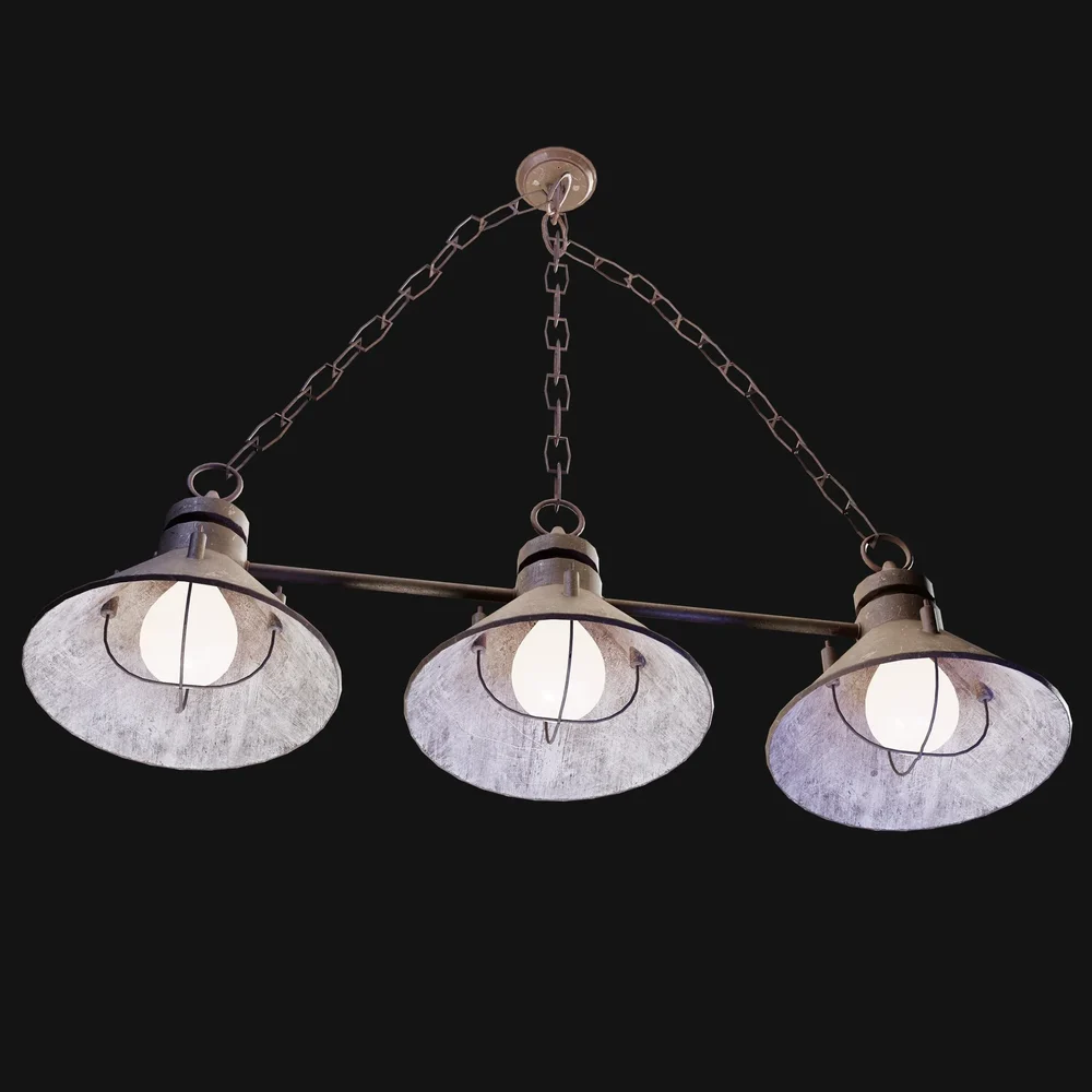 Industrial Hanging Ceiling Lamp Trio