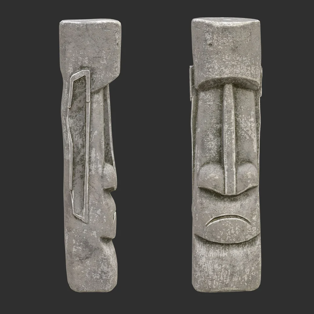 Tiki God Gaping Maw Statue Stone
