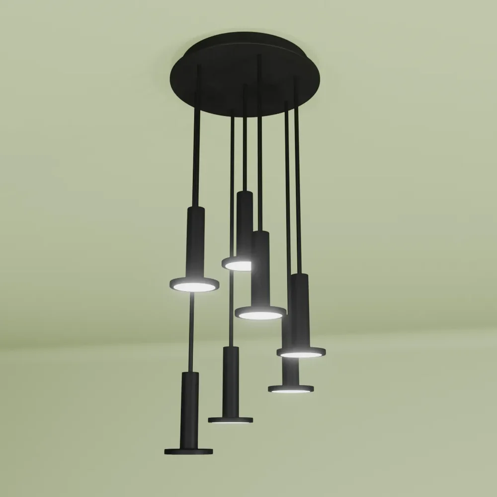 Pablo Cielo 7 Pendant Chandelier Black