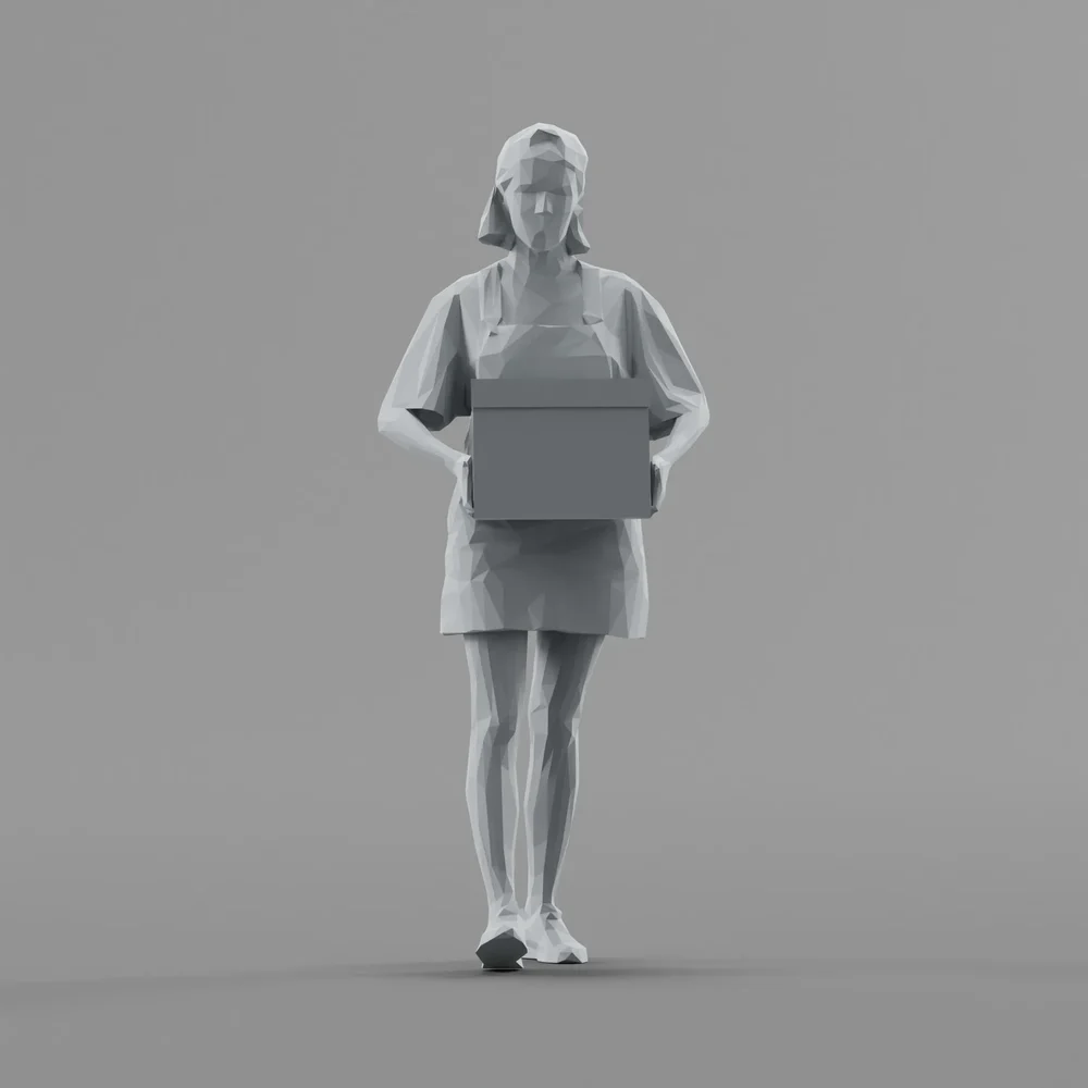 Lowpoly Female Walking