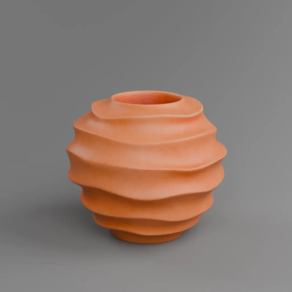 Matte Ceramic Wavy Vase