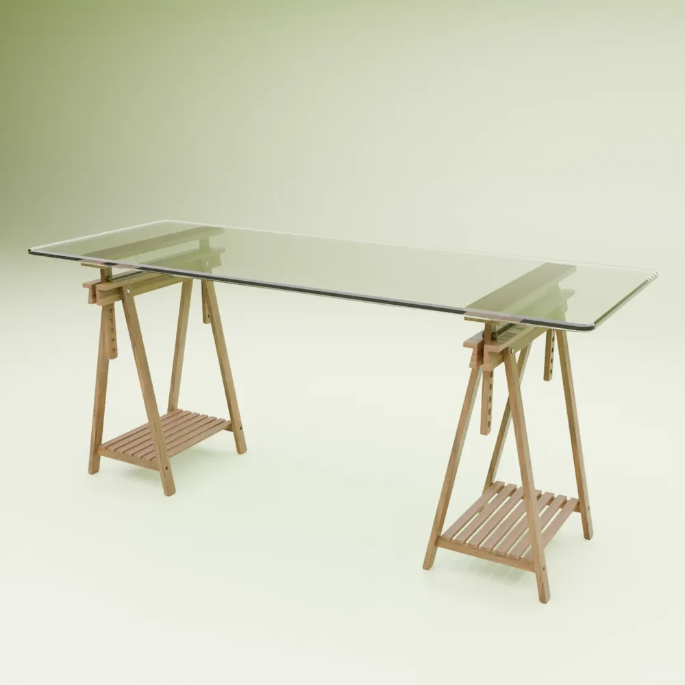 Ikea Trestle With Glass Top