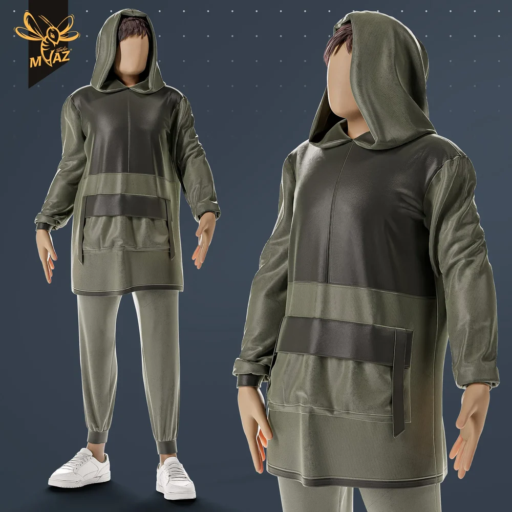 Male Character In Streetwear Hoodie