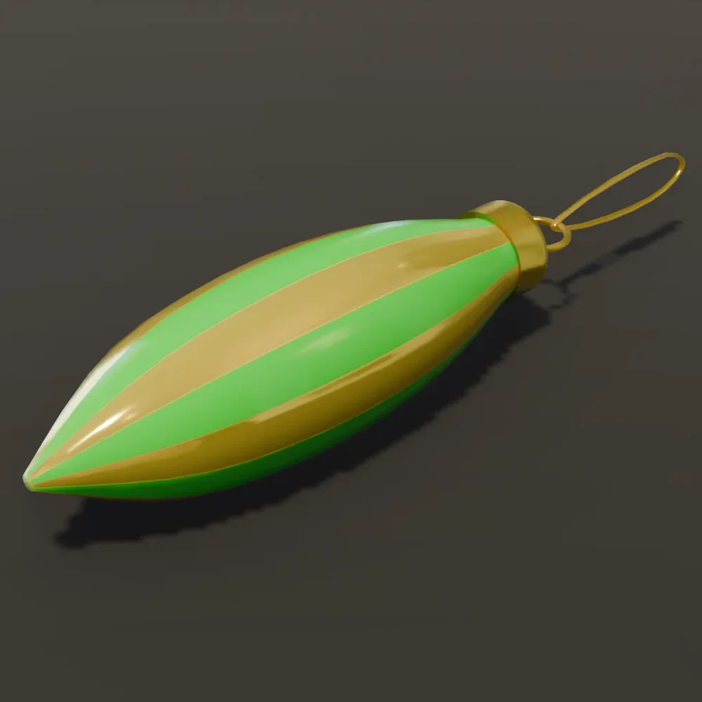 Christmas Ball Drop Green Golden