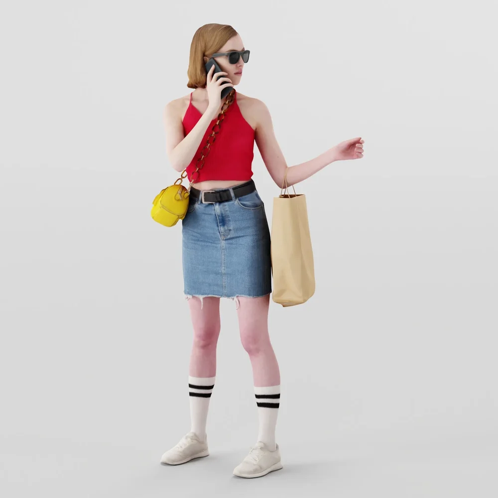 Shopaholic Woman Holding Bag
