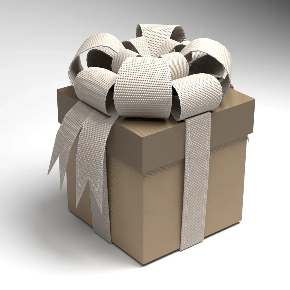 Paper Wrapped Gift Box Present