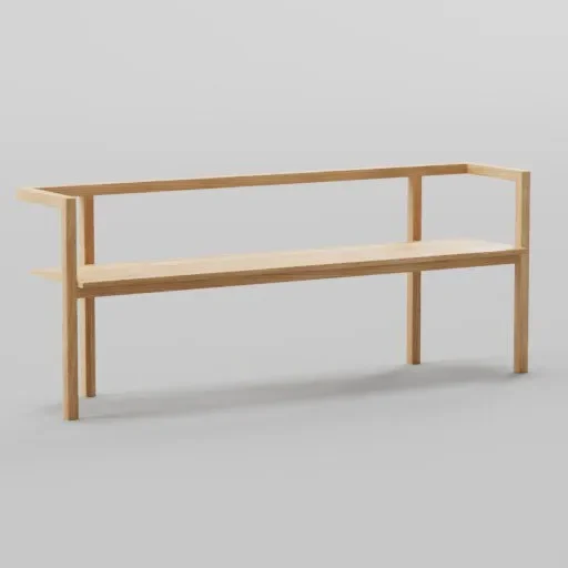 Minimalist Wood Bench 188x40x75