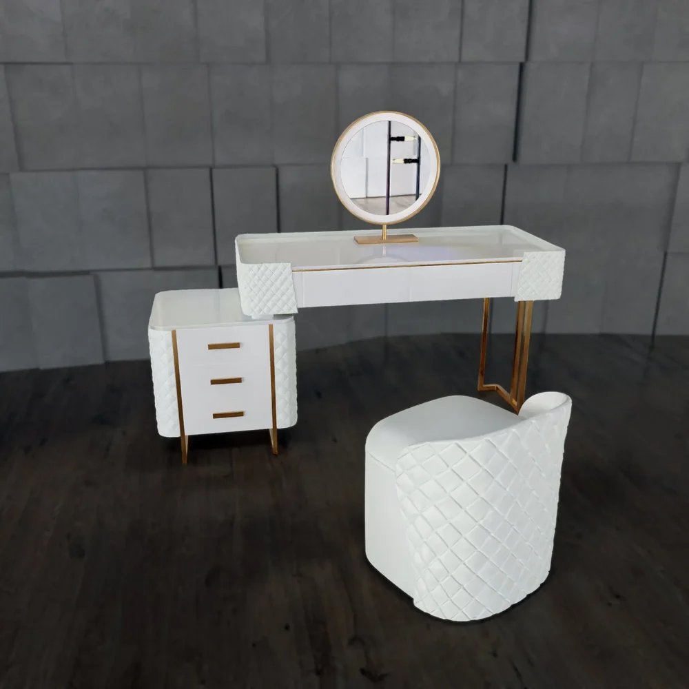 Modern Vanity Set With Stool