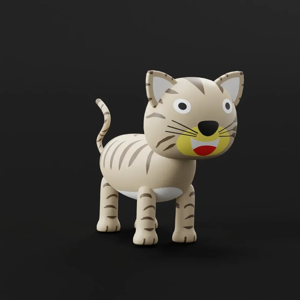 Cartoon Cat Lowpoly