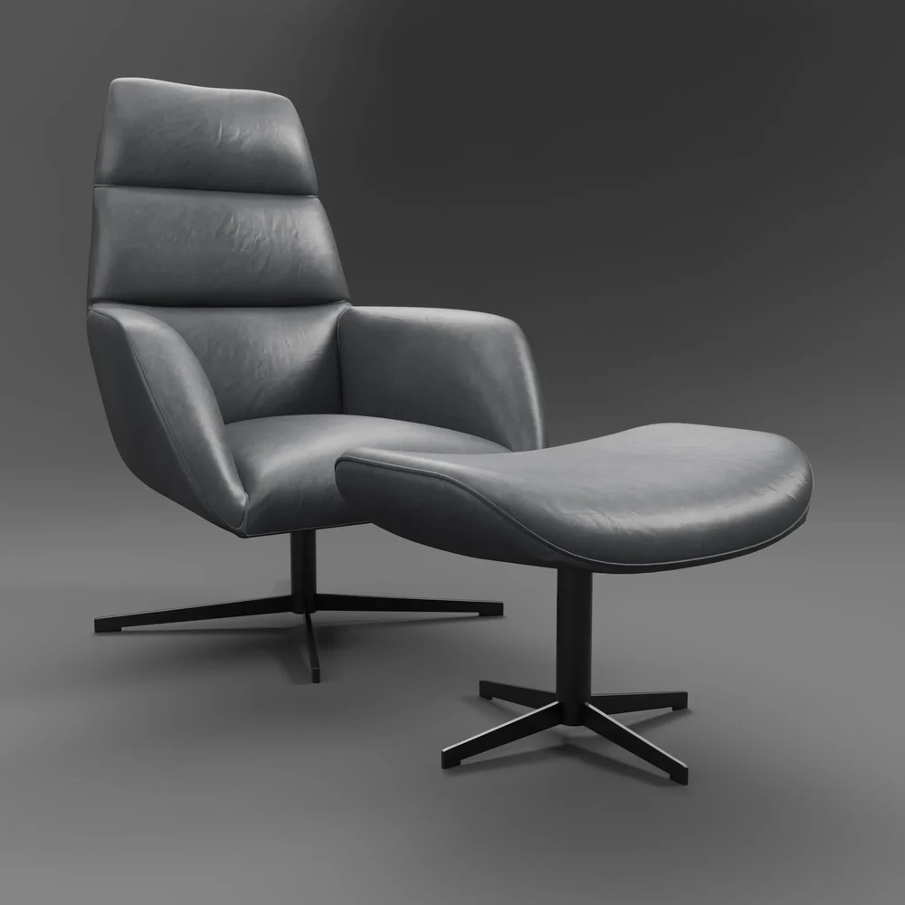 Eichholtz Swivel Chair&Ottoman Nautilus