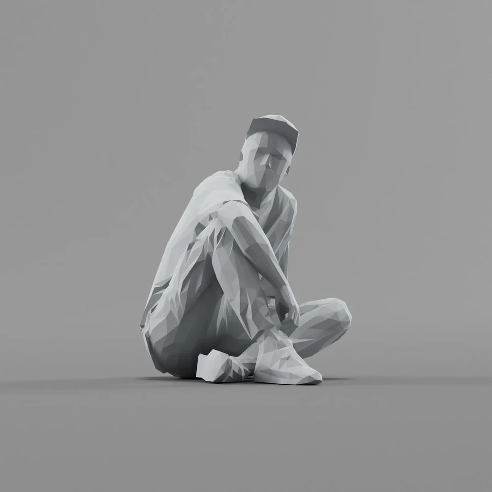 Lowpoly Hobo Sitting